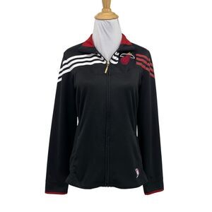 Adidas Jacket Womens S Small Black NBA Miami Heat Full Zip Basketball *READ